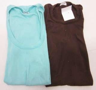 LOT 2 SPLENDID Aqua Brown Short Sleeve T Shirts Sz S  
