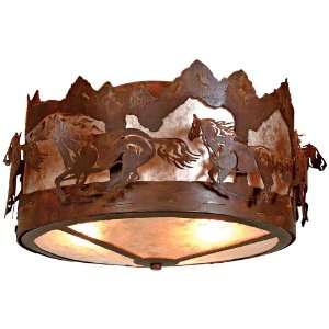  Logen Collection Horse Mountain 17 Wide Ceiling Light 