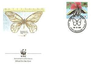 1988 PNG Queen Alexandras Birdwing Butterfly FDC WWF  