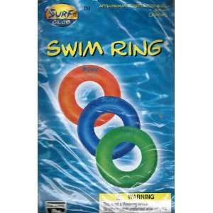 Surf Club Swim Ring, color Blue, Approx. Deflated Size 30, Age 6+