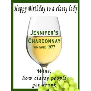 Personalized Birthday Wine Label   Classy Lady/Guy 