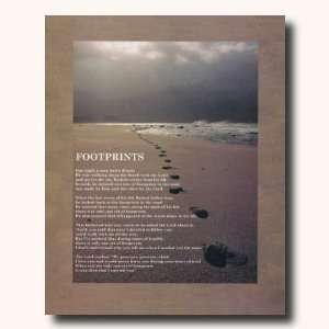  Footprints In The Sand Religious Home Decor Wall Picture 