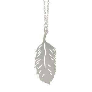    Tashi Brushed Sterling Silver Feather Necklace Tashi Jewelry