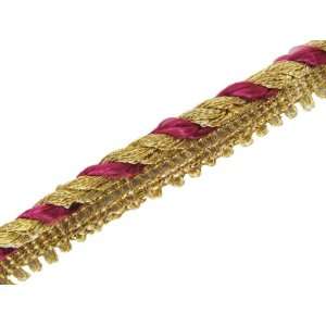  5 Yd Metallic Gold Pink Braided Braid Trim Lace New 1cm 