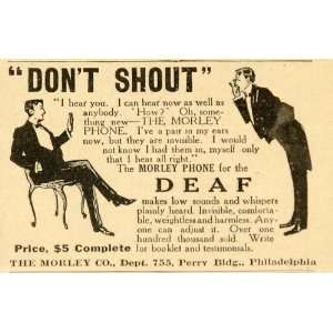   Vintage Ad Morley Phone Ear Hearing Aid Deafness   Original Print Ad