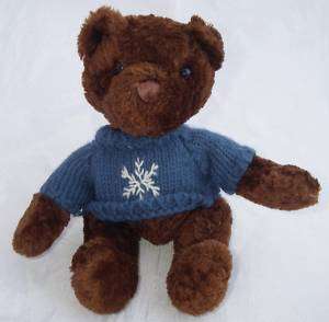  Plush Brown Teddy BEAR Blue Snowflake Sweater 6  