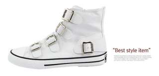 New MEN 5 buckle Stylish Sneakers White US Size  