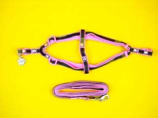 29P* Step In Dog Harness Leash Set Camouflage (PINK)#L  