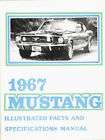 MUSTANG 1967 Specifications Manual 67