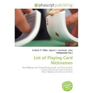  List of Playing Card Nicknames (9786134182638) Books