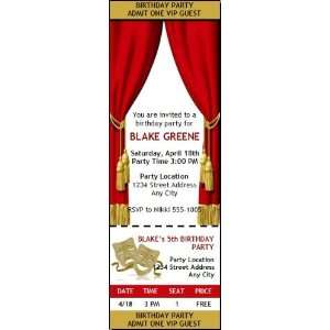  Theatre Acting Birthday Party Ticket Invitation Health 