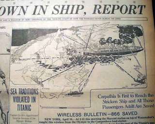 Great 1912 RMS TITANIC SINKING White Star Line Ocean Liner SINKS 1st 