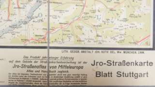 WW2 G.I. WAR TROPHY MAP of GERMANY   BLATT STUTTGART  