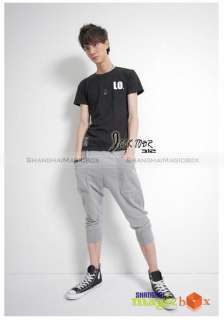 Men Casual Overalls Pants Sport Cropped Trousers New  