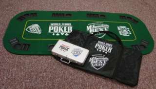 World Series of Poker Case+Table Cover Lot New Casino  