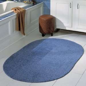   Spring Meadow Chenille Braided Area Rug   Petal Blue, 4 ft. Round