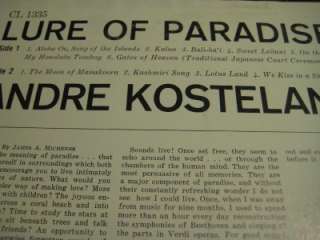 Rare Promo KOSTELANETZ Lure of Paradise Great 6 Eye HAWAIIAN LP 