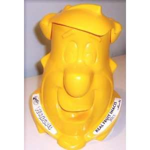  1994 Fred Flintstone Cookie Candy Jar Yellow Plastic 
