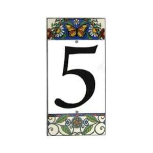  Butterfly Ceramic House Number / 5