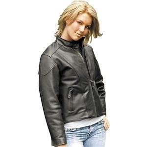  River Road Womens Race Leather Jacket   2X Large/Black 