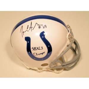  Joseph Addai Autographed Indianapolis Colts Riddell Mini 