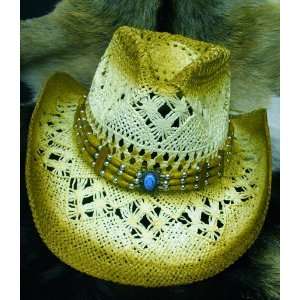  Western Cowboy Toyo Straw Hat w/ Turquoise Band 