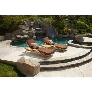  Outdoor Patio Set of 2 Etro ARC Chaise Loungers   Camel by 