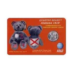   Card 5m Alabama (#22) Quarter Bear Pictures Bean Bag Toy, Coin, Flag