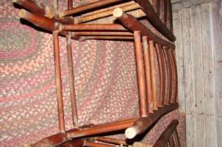 Antique 3 Ladderback Wicker Bamboo Wood Chairs  