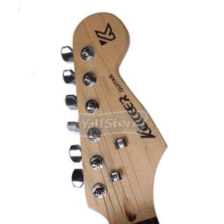   wood fingerboard electric guitar tremolo bar strap gig bag cord picks