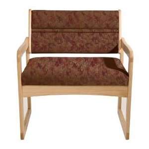  Bariatric Sled Base Chair   Light Oak/Rose Water Pattern 