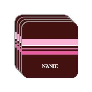 Personal Name Gift   NANIE Set of 4 Mini Mousepad Coasters (pink 