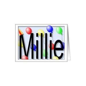  Millies Birthday Invitation, Party Balloons Card Toys 