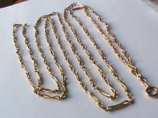 Long Arts Crafts Victorian Edwardian French Fix Guard Chain Necklace 