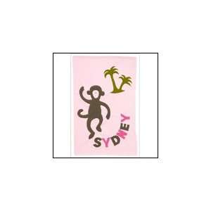  Personalized Monkey Baby Blanket (Pink) Baby