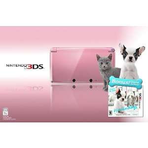 Nintendo 3DS   Pearl Pink Bundle Nintendogs + Cats French Bulldog and 