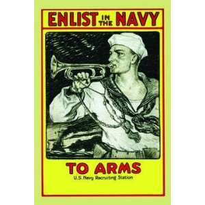  Enlist in the Navy To arms 28x42 Giclee on Canvas