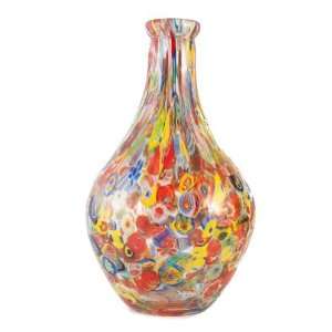  Castellani Glass Ware Murano Millefiori Art Crystal Vase 