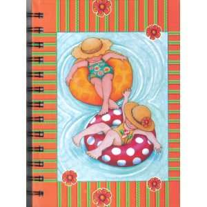  Spiral Notebook Journal 2 Girls Floating in Inner Tubes Summer 