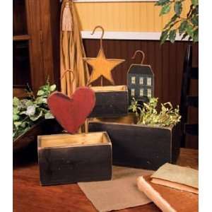   Wall Boxes Primitive Tabletop Wall Boxes Set of 3