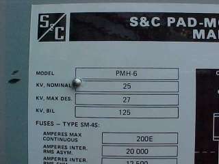 27KV 600A 3PH PMH 6 PAD MOUNTED GEAR MARK II SWITCH  