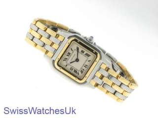 CARTIER PANTHERE LADIES 3 ROW GOLD STEEL WATCH BIG DISCOUNTS(+10% 