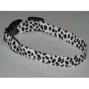  White Black Cow / Dalmation Spots Dog Collar X Large 1 