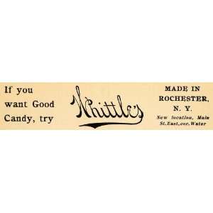  1910 Ad Whittles Candy Rochester Sweets Dessert Treat 