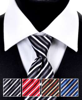 Tri Tone Stripes Mens Poly Zipper Tie (MPWZ4330)  