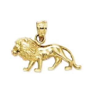  14K Diamond cut Lion Pendant Jewelry