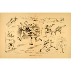  1885 Print Funny Cartoon Games Athletes E.W. Kemble 