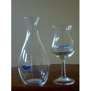  NCL Cruise Line Decanter and 5 Glasses 