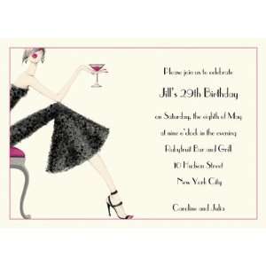 Cocktail Girl, Custom Personalized Ladies Night Out Invitation, by 