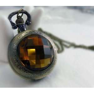  Retro Gifts Antique Brass Pocket Watch Necklace Chip 